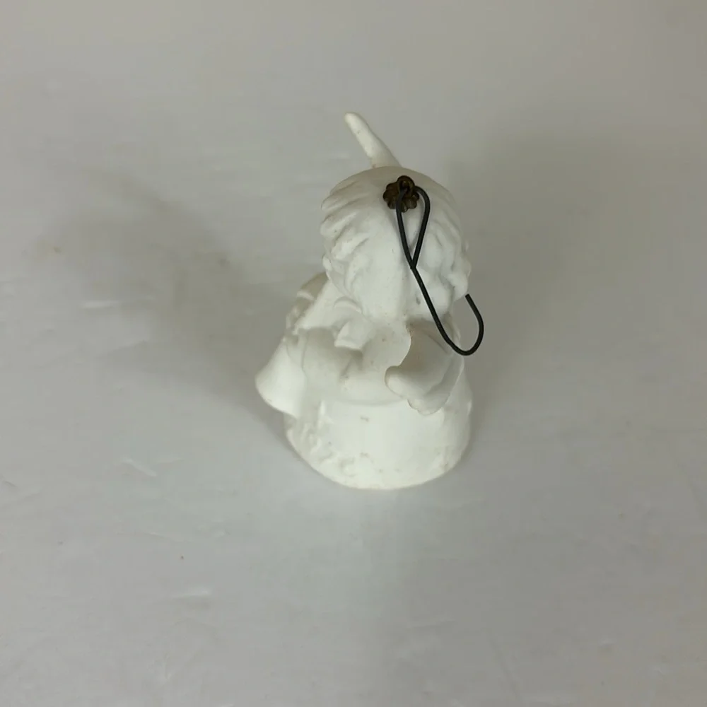 Vintage Goebel White Annual Angel Christmas Bell Ornament 1976 TMK-5